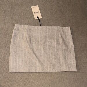 Mango Light Gray Pinstripe Mini Skirt
